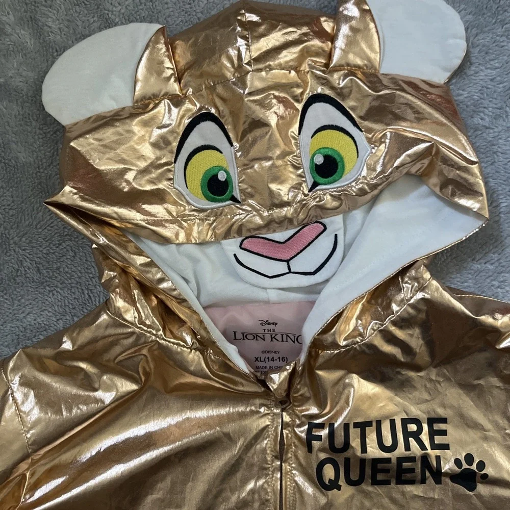 Disney The Lion King Girls Future Queen Nala Hooded Gold Jacket XL 14-16